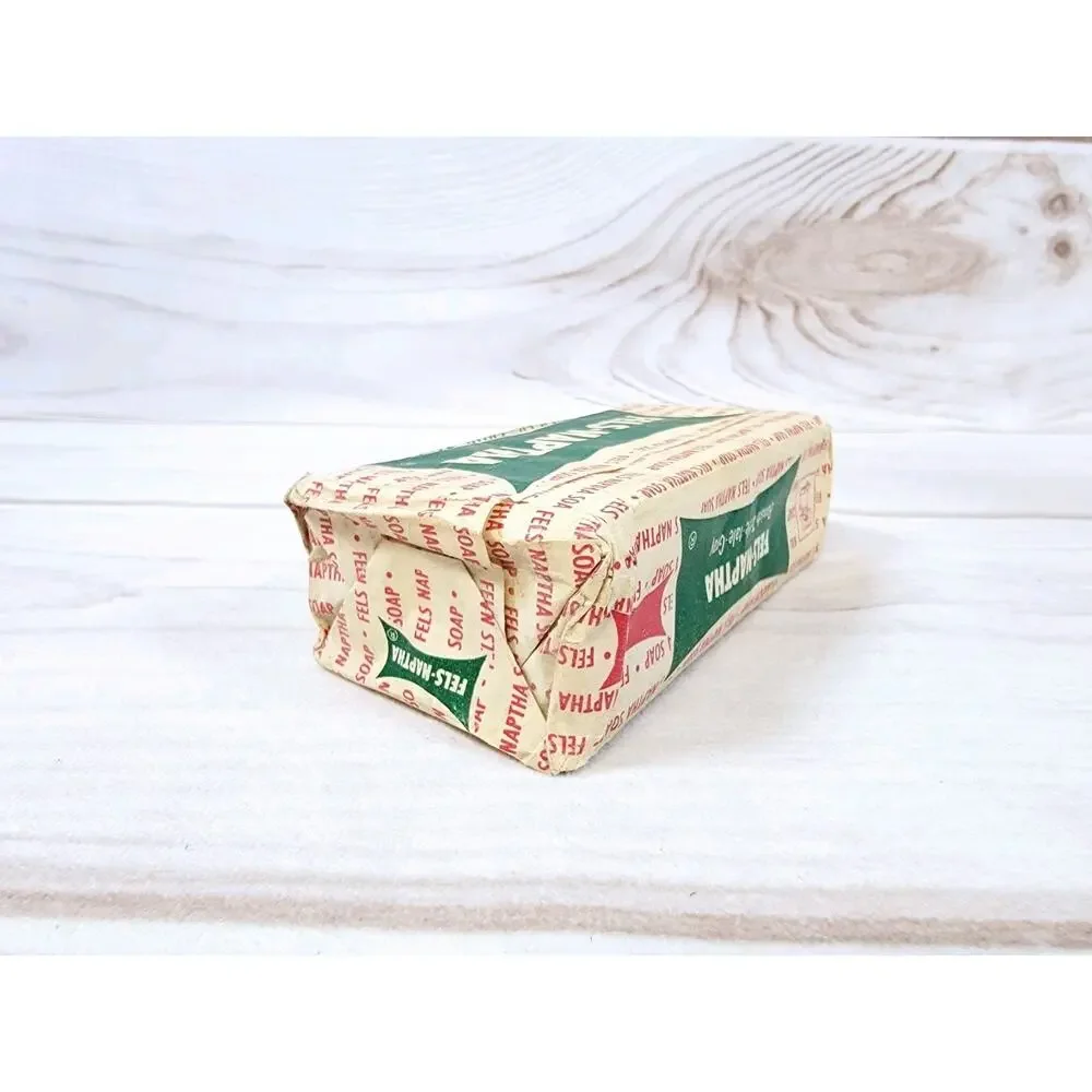 Vintage 1920s Fels-Naptha Laundry Bar Soap Banish Tattle-tale Gray NEW Unopened